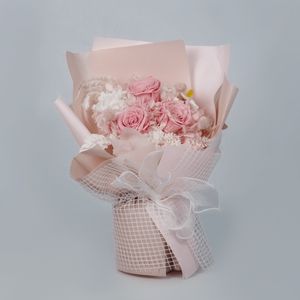 Cadeau pour la fête des mères, bouquet <span class=keywords><strong>de</strong></span> fleurs <span class=keywords><strong>de</strong></span> carnation rose préservées au toucher réel, couleur douce au choix - Product Image 3