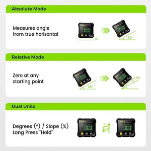 Herramienta Automotriz Profesional, Nivel Digital de Bolsillo, Inclinómetro, Transportador, Medidor de Ángulo con Pantalla, Láser Electrónico Magnético - Product Image 6
