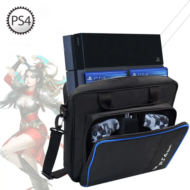 Para PS4 / PS4 Pro 4 Fino Sistema de Jogo Saco do tamanho Original Para PlayStation Console Proteger Ombro Carry Bag Bolsa Caso Da Lona