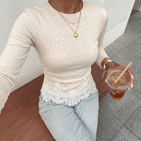 Camisas de Diseñador para Mujer, Blusa Personalizada Vintage de Manga Larga con Encaje Elegante para Fiestas