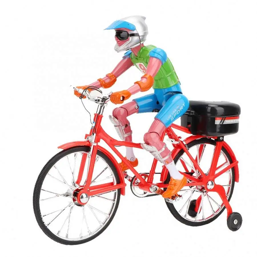Kids Pretend Paly Dollhouse Accessory 25cm Mini Simulation Bike Electric Bike Music Light Bike Model Toy