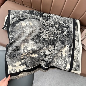 2025 Mới Đơn Giản Giả Cashmere Pháp Phong Cách Retro Khăn Ấm Mùa Thu Mùa Đông Hai Mặt Phong Cách Dân tộc Khăn Choàng Khăn Polyester - Product Image 1