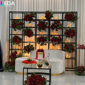 LEDA Suministros para Eventos de Boda, Fondo de Pared Cuadrado Negro Personalizado de Alta Calidad para Velas - Product Image 1