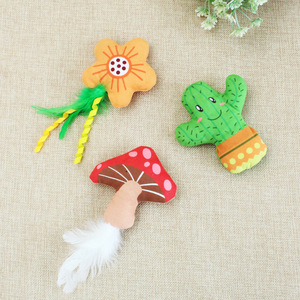 Forest Series <b>Cat</b> <b>Toys</b> Plush Mushroom Cactus Flower Chew <b>Interactive</b> Pet <b>Toy</b> Boredom Buster - Product Image 4