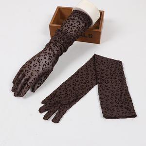 Guantes de encaje con estampado de leopardo de 55cm de largo para mujer, accesorios sexis de fiesta a la moda para Halloween, Cosplay, escenario, Drama, escenas de ciclismo - Product Image 2