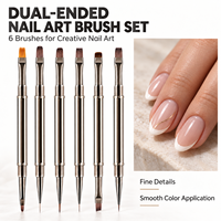 Ensemble de stylos à ongles multifonctions double face, pinceaux carrés, ronds, plats et biseautés, outil de peinture au gel pour ongles avec logo personnalisé