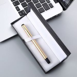 Silver Black White Custom Logo Luxury 0.5 Engraving Sign Ballpoint <b>Pens</b> Stationery for Office <b>Box</b> Gift Set - Product Image 3