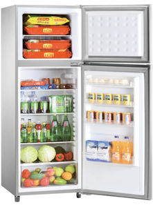 Energy Saving Double Door Factory 260L 12V 24V Solar <b>Fridge</b> Freezer Refrigerator Dc Solar <b>Fridge</b> Freezer - Product Image 3