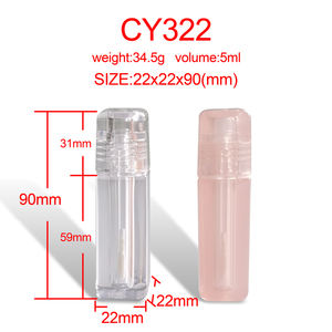 หลอดลิปกลอสพลาสติกใสสีสันสดใส ขนาด 5 มล. รุ่น CY322 สำหรับบรรจุภัณฑ์เครื่องสำอาง - Product Image 6