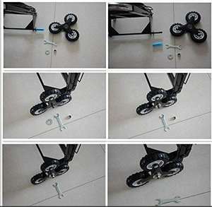 Zware 6-wielige Draagbare Stalen Trolley Kar Rubber Plastic Kruiwagen Trap Klimmen Met Aanpasbare Oem Winkelen - Product Image 6