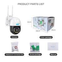 Kamera keamanan luar ruangan, V380 IP66 luar ruangan P12 PTZ Wifi 4G warna-warni penglihatan malam IR kamera 3MP pelacakan otomatis PTZ 4g