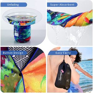 Toalla de playa de doble cara de diseño personalizado, gamuza de microfibra reciclada o Waffle Australia Tesalate, toalla de verano sin arena - Product Image 3