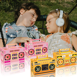 Huancai 80s 90s Novelty <strong>Boom</strong> Favor Box Retro Radio Cassette Candy Treat Boxes Paper Gift Goody Box for Hip Hop Party Supplies - Product Image 6