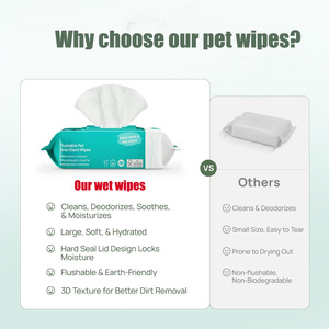 Lingettes pour animaux de compagnie pour chiens et chats, nettoyantes, désodorisantes et apaisantes, pour les allergies, les infections, les glandes anales, avec de l'huile de coco - Product Image 4