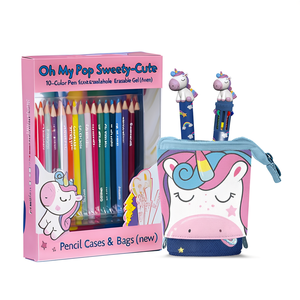 Oh My Pop Sweety-Cute Pencil Case + 10-Colour <b>Pen</b> + <b>Erasable</b> Gel <b>Pen</b>, Multicolour - Product Image 2