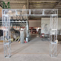 Arco de Metal Resistente, Estructura de Truss Negra, Soporte Cuadrado de Hierro Portátil, Fondo para Bodas, para Eventos al Aire Libre