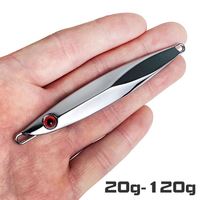 Leurre Jig Métallique Chromé Argenté 20g-120g pour Lancer Longue Distance, Pêche Verticale depuis le Côté, Finition Miroir, pour Eau Salée, Bar et Thon