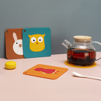 Tapis de bureau antidérapant à motif carré, résistant à la chaleur, Simple et pratique, en silicone, isolé thermiquement