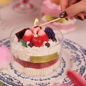 Cera de Soja Hecha a Mano, Vela de Aromaterapia de Lujo, Fruta, Postre, Pastel de Vidrio, Ecológico, No Tóxico, Regalo de Cumpleaños - Product Image 3