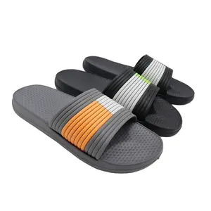 Customized Mens Fancy Rubber Slippers,High Quality Plain Black Slides Slippers,Nice Embossing Design Mens Slides Slippers