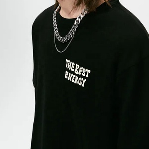 100% anneau filé coton haute qualité impression personnalisée avant et arrière Logos O cou surdimensionné goutte épaule t-shirt pour hommes - Product Image 2