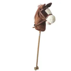 Giocattolo di guida della peluche del bastone della testa di cavallo a dondolo animale personalizzato per i bambini