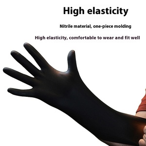 قفازات السلامة الخاصة للاستخدام مرة واحدة من النتريل الأسود اللاتكس سميكة مقاومة للاهتراء المشمسة لحماية الفحص الطبي - Product Image 2