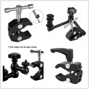 Pince Crabe en Aluminium et Plastique ABS Noir, Bras Articulé à Friction Magique, Support d'Usine pour Lampe LED et Accessoires d'Appareil Photo - Product Image 5