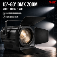 Projecteur Fresnel 6-en-1 RGBALC 300W avec LED Citizen, contrôle DMX manuel, emballage en flight case, équipement de scène pour stand d'exposition
