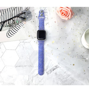 HuaMJ-Correa de silicona con purpurina para Apple Watch, repuesto de lujo personalizado de diseñador, correa de 38mm y 42mm - Product Image 4