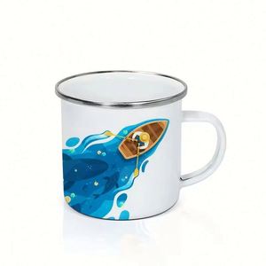 Mug en acier inoxydable émaillé avec impression de logo personnalisé, couleur personnalisée, style professionnel, design américain, utilisation automobile, rentrée scolaire - Product Image 2
