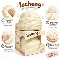 Balle anti-stress en silicone souple personnalisable avec logo, mignonne, en forme de crème fouettée, malléable, non rebondissante, jouet sensoriel, jouets promotionnels