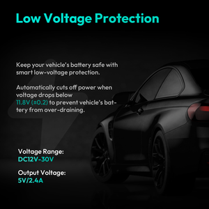 360 Dashcam Cyberpunk <b>Dash</b> Cam Hardwire Kit Fuse Tap 24H Parking Mode Sentry Mode Power Cable Type-C 12V-30V G980H - Product Image 6
