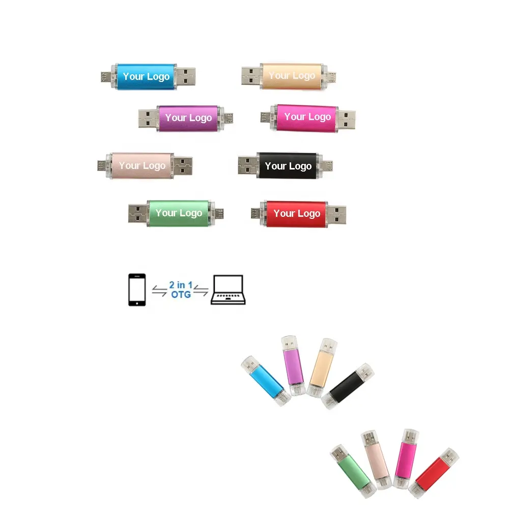 OTG USB Flash Drive 128GB 64GB 32GB 16GB 8GB 4GB 2GB Pen Drive Smartphone Pendrive OTG 2.0 USB Flash Drive