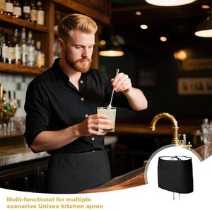 Delantal de Media Pierna de Poliéster Negro Reutilizable de Alta Calidad y a la Moda para Chefs y Camareros, con Logotipo Personalizado, Lavable - Product Image 6