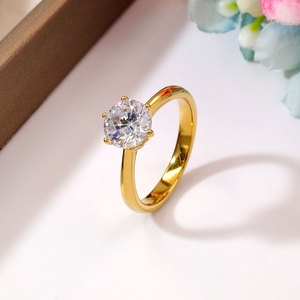 Bagues imperméables non ternissables de bonne qualité, plaquées or 14k 18k PVD, en acier inoxydable 316L, avec zircon, pour femmes - Product Image 3