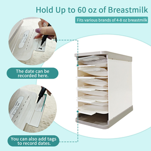 Conteneur de stockage du lait maternel, réutilisable et essentiel pour l'allaitement, organisateur et <span class=keywords><strong>tour</strong></span> de congélation pour les sacs de stockage du lait maternel - Product Image 4