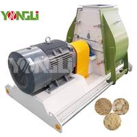 Haute productivité nouveau broyeur à marteaux automatique de balle de riz 1-10 t/h broyeur à bois avec moteur à noyau et composants de roulement