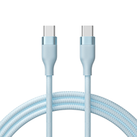 Cable de Datos USB C a USB C, Carga Rápida PD de 100W, 5A, Cable Tipo C de Nailon Trenzado para iPhone, Android, Laptop, MacBook, Computadora