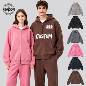 Custom 400 GRams American-style Retro Winter Zipper <strong>Hoodie</strong> <strong>Large</strong> Size 4xl Fashion Coat Acid Wash Finish Heavyweight Sport Jacket - Product Image 1