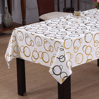 Nappe en PVC RNPT avec support en tissu et motif craquelé doré pour tables à manger