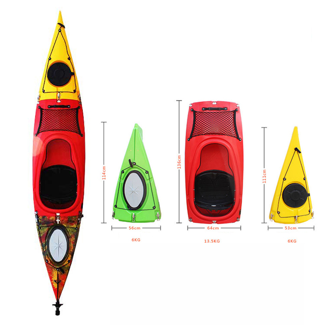 Hot Deal Single Detachable Rowing Boat Fishing Kayak Easy Take Plastic Canoe