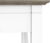 Table d'appoint Bush Home avec tiroir, table de chevet, rangement pour salon et chambre, collection Key West, gris pierre, blanc pur, fabriqué en Chine