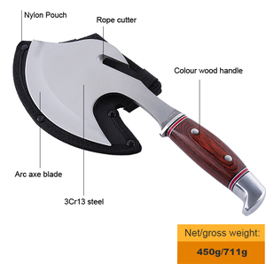 Ascia in Legno Artigianale Multifunzionale con Manico Colorato per <span class=keywords><strong>Campeggio</strong></span>, Caccia e Sopravvivenza, Disponibile - Product Image 3
