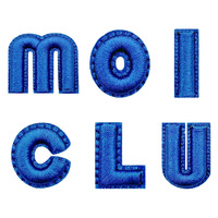 Patchs personnalisés en chenille, badges brodés 3D en tissu éponge, patchs mixtes de dessins animés et de lettres pour vêtements, chapeaux, sacs, appliques DIY