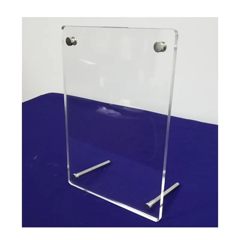 Customized Clear Acrylic Tabletop Certificate Frame With Standoff Hardware