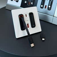 Prise murale multifonctionnelle standard britannique 86 avec câble d'extension étanche 10A et charge rapide USB-C 20W PD