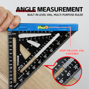 Regla Triangular Multifuncional <span class=keywords><strong>de</strong></span> Aleación <span class=keywords><strong>de</strong></span> Aluminio <span class=keywords><strong>de</strong></span> 200 mm, Nivel Cuadrado para Trabajos en Madera, Vial, Marcador Multiángulo, Medición <span class=keywords><strong>de</strong></span> Tuercas <span class=keywords><strong>de</strong></span> Perforación - Product Image 4