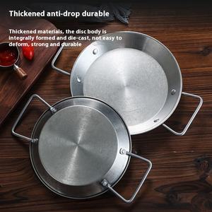 Olla de <span class=keywords><strong>paella</strong></span> española vintage con doble asa de acero inoxidable, plato de ensalada de <span class=keywords><strong>pasta</strong></span> de estilo coreano, sartenes de cocina - Product Image 3