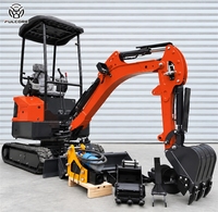 Mini-excavatrice FULCORE avec service après-vente complet, capacité de la benne de 0,02 m³, faible pression au sol pour la construction